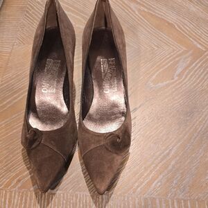 Salvatore Ferragamo Brown Suede Heels